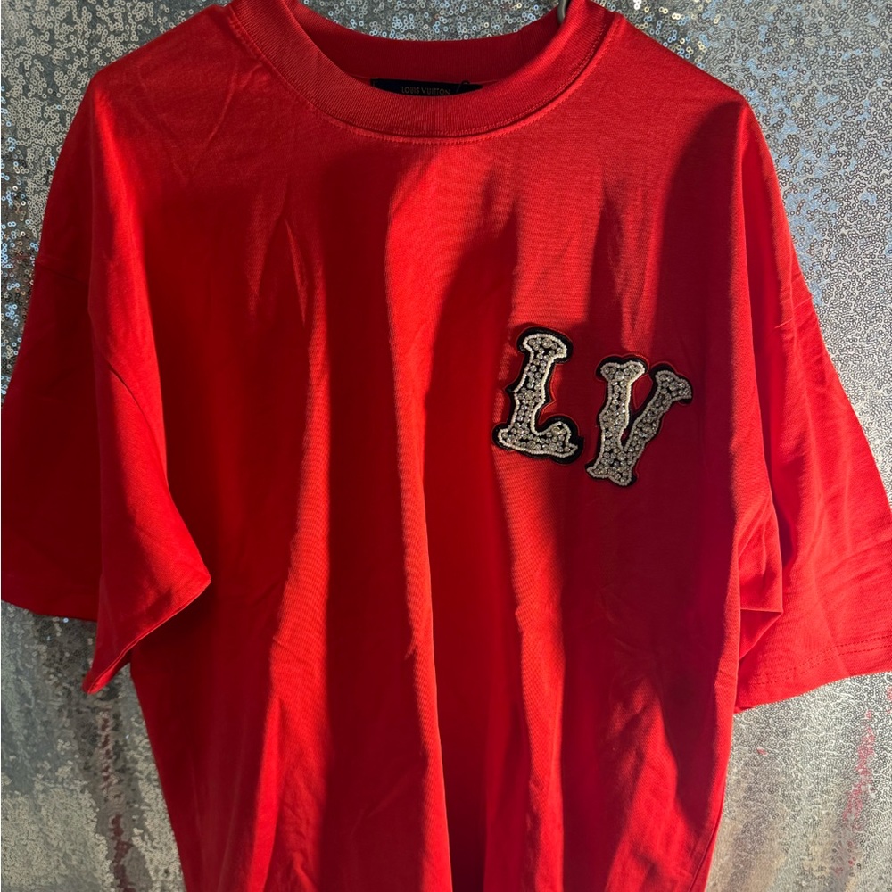 Louis Vuitton Embroidered LV Red Shirt